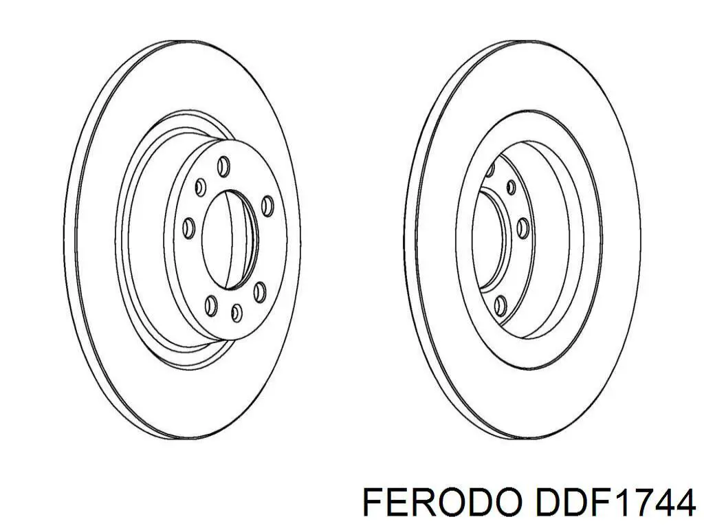 Disco de freno trasero DDF1744 Ferodo