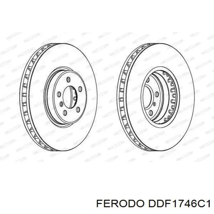 Передние тормозные диски DDF1746C1 Ferodo