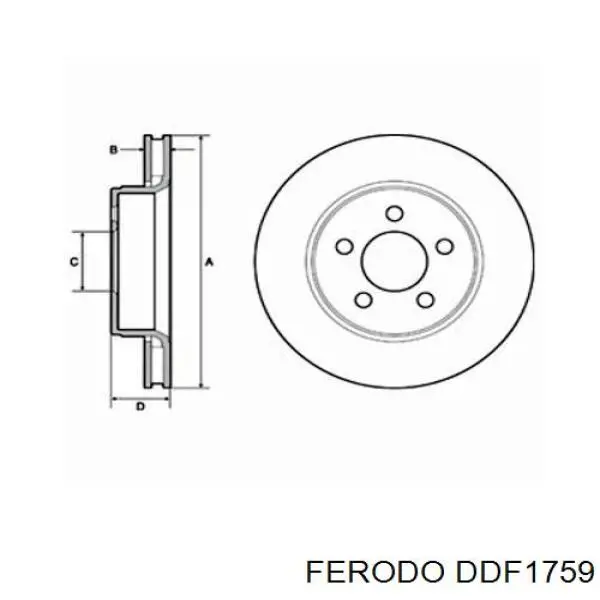 DDF1759 Ferodo диск тормозной передний