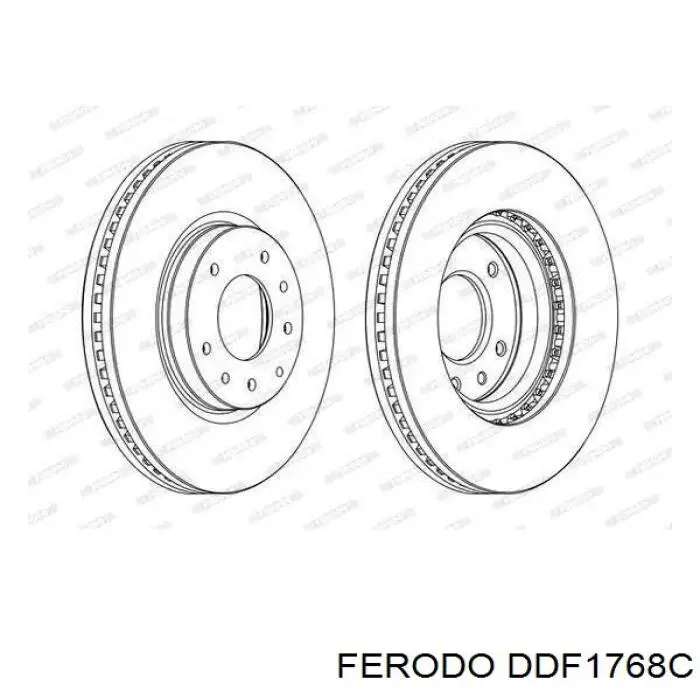 Передние тормозные диски DDF1768C Ferodo