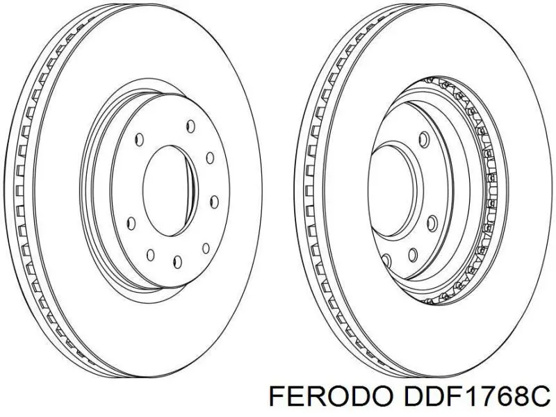 Freno de disco delantero DDF1768C Ferodo