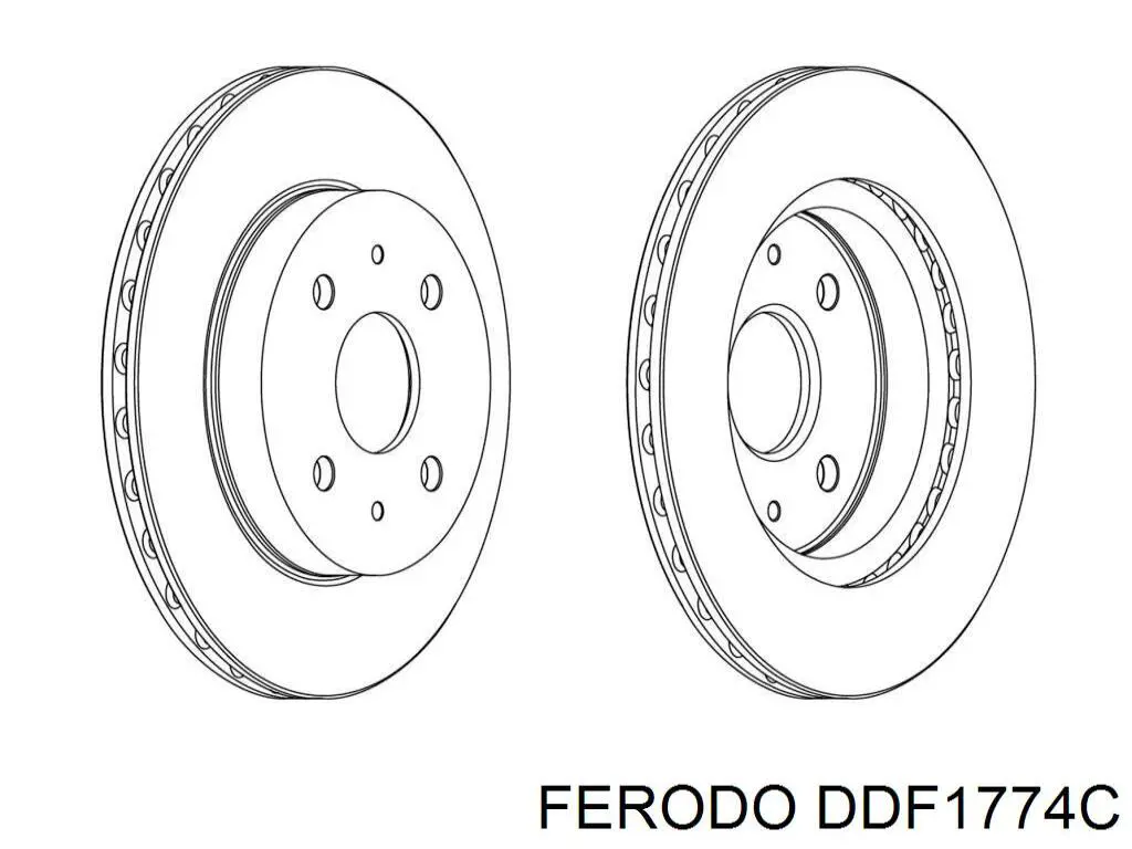 Передние тормозные диски DDF1774C Ferodo