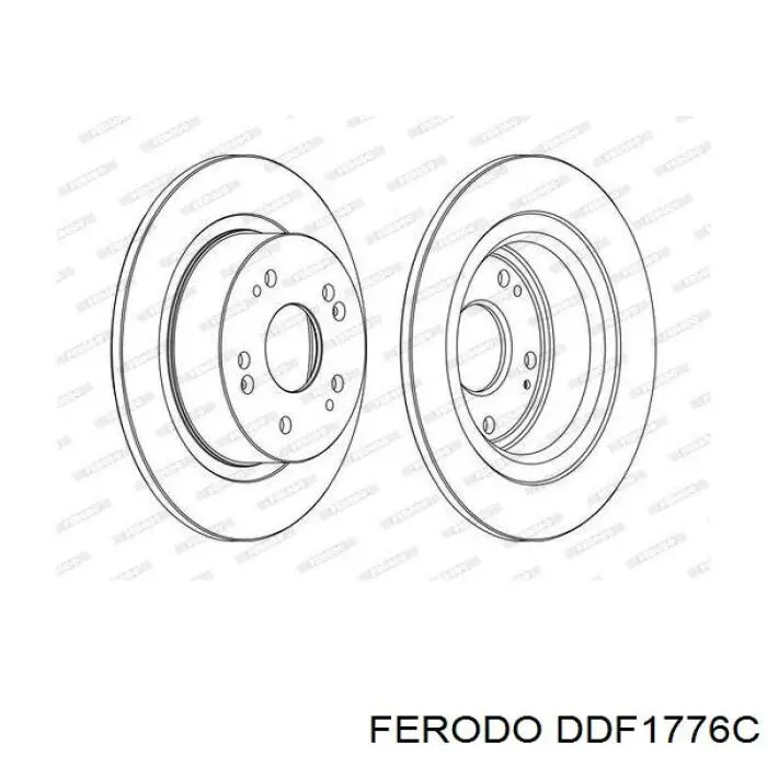 Disco de freno trasero DDF1776C Ferodo