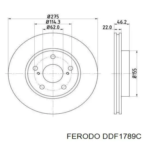 Купить DDF1789C Ferodo Ротор тормозной