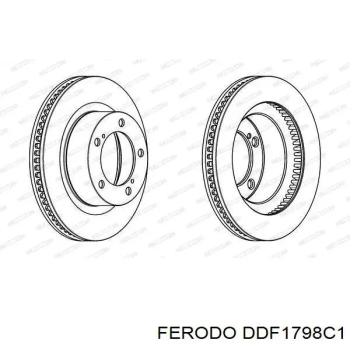 Передние тормозные диски DDF1798C1 Ferodo