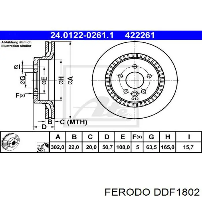 Тормозные диски DDF1802 Ferodo