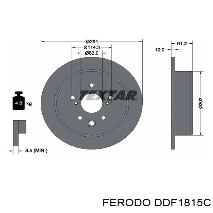 Тормозные диски DDF1815C Ferodo