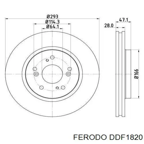 Купить DDF1820 Ferodo Ротор тормозной