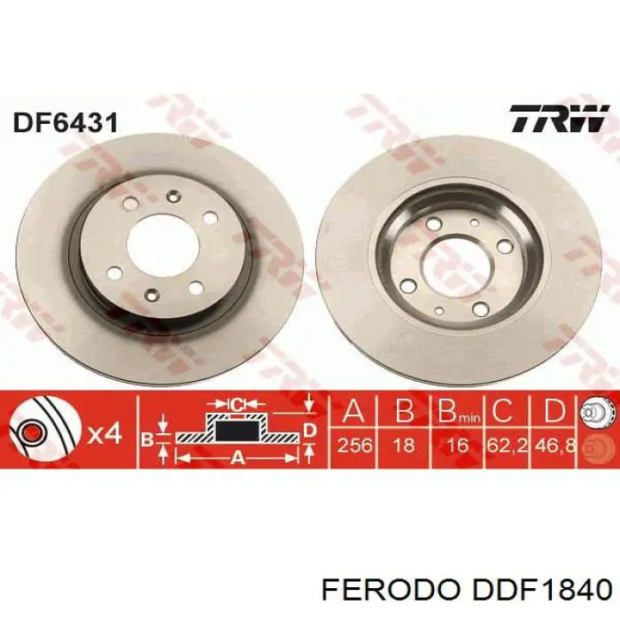 Купить DDF1840 Ferodo Ротор тормозной