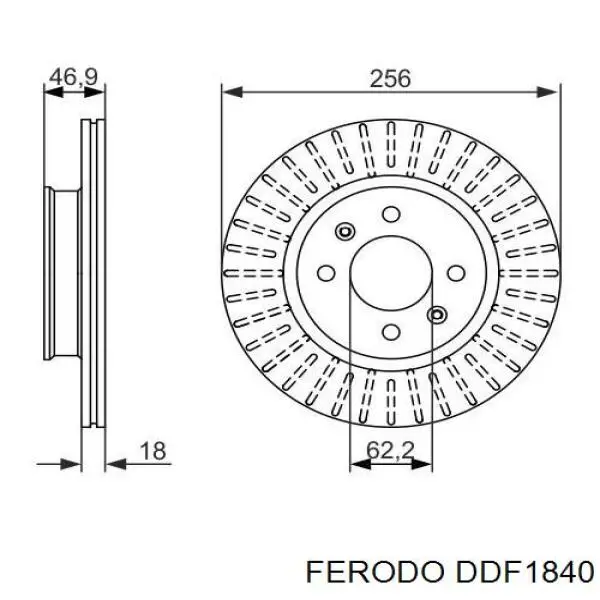 Тормоз дисковый передний Ferodo DDF1840 цена, от 35.86 USD