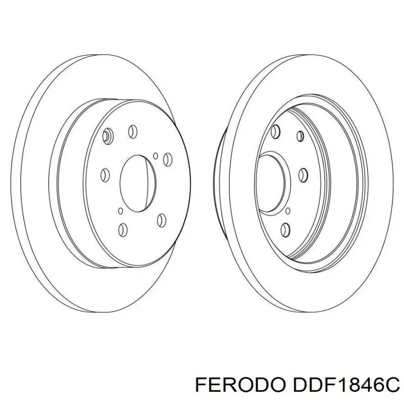 Disco de freno trasero DDF1846C Ferodo