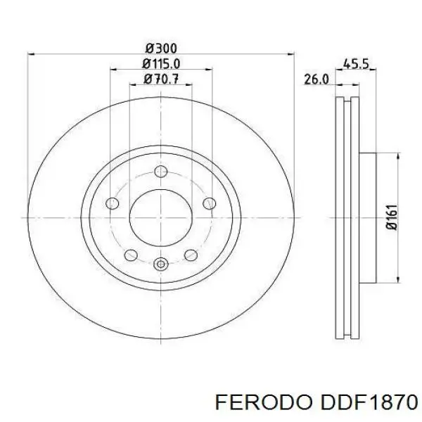 Тормоз дисковый передний Ferodo DDF1870 цена, от 57.93 USD