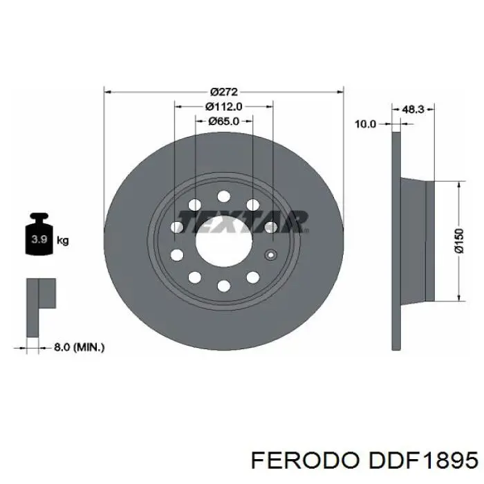 Задний тормозной диск Ferodo DDF1895 цена, от 34.65 USD