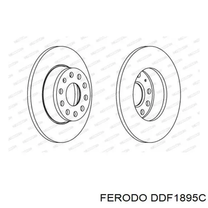 Disco de freno trasero DDF1895C Ferodo
