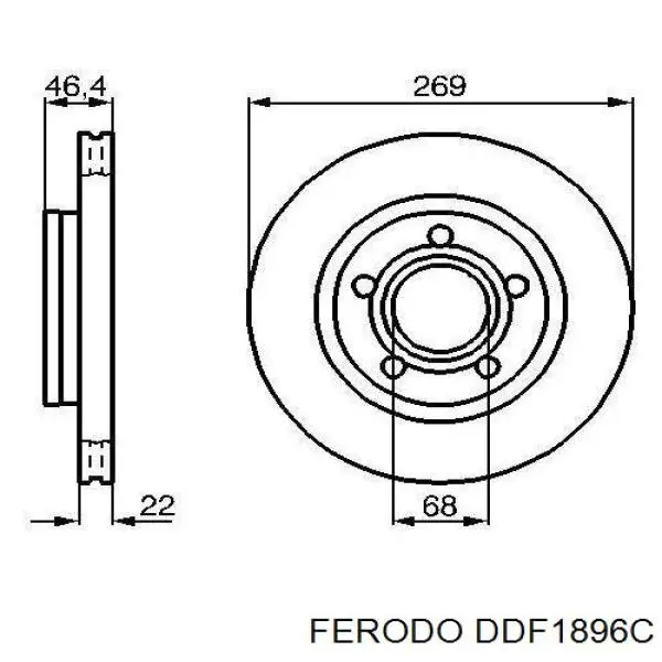 Тормозные диски DDF1896C Ferodo