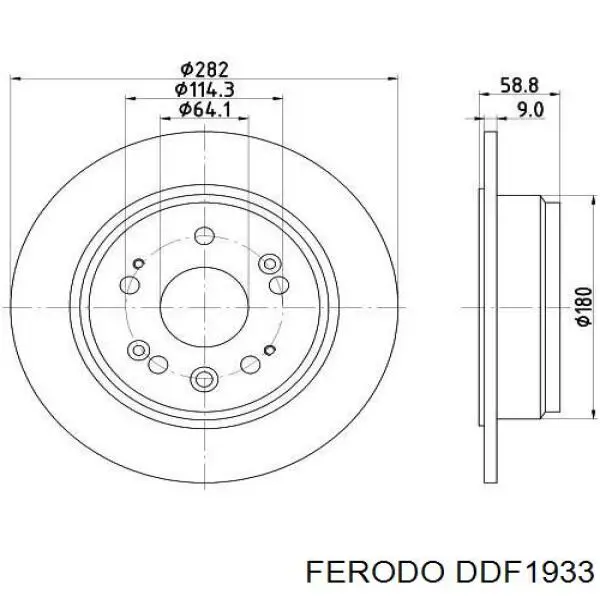 DDF1933 Ferodo Дисковый тормоз