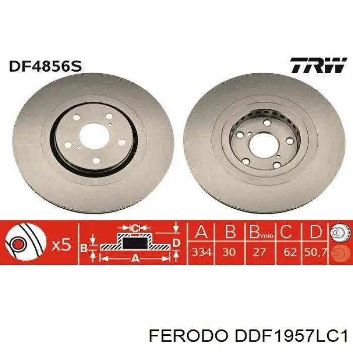Freno de disco delantero DDF1957LC1 Ferodo