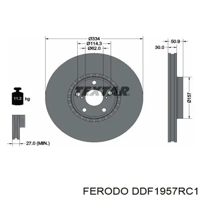 Купить DDF1957RC1 Ferodo Ротор тормозной