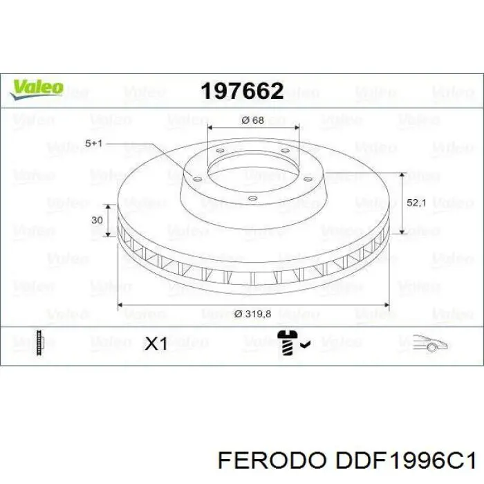 DDF1996C1 Ferodo Диск тормозной передний