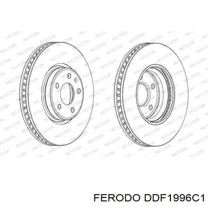 DDF1996C-1 Ferodo disco do freio dianteiro