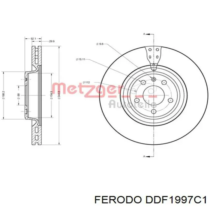 Тормоз дисковый передний Ferodo DDF1997C1 цена, от 90.01 USD