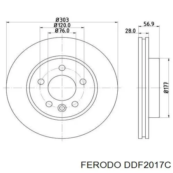 Купить DDF2017C Ferodo Ротор тормозной