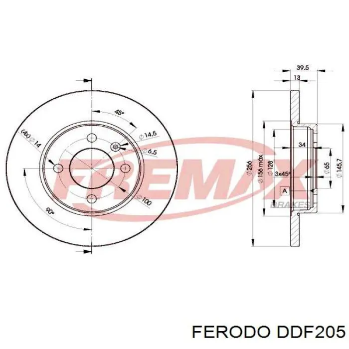 Тормоз дисковый передний Ferodo DDF205 цена, от 26.44 USD