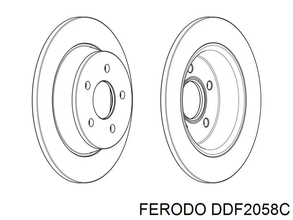 Disco de freno trasero DDF2058C Ferodo