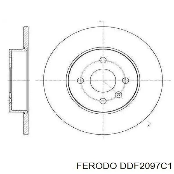 DDF2097C1 Ferodo Диск тормозной передний