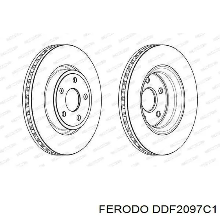 Передние тормозные диски DDF2097C1 Ferodo