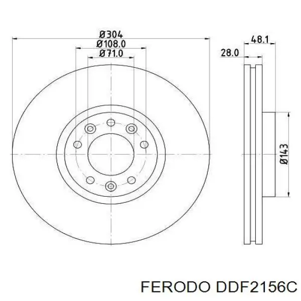 Купить DDF2156C Ferodo Ротор тормозной