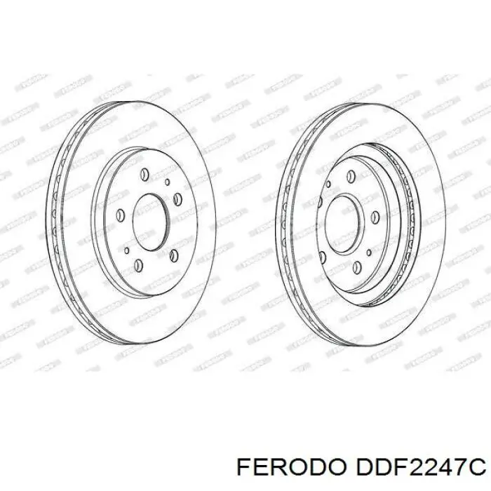 Передние тормозные диски DDF2247C Ferodo