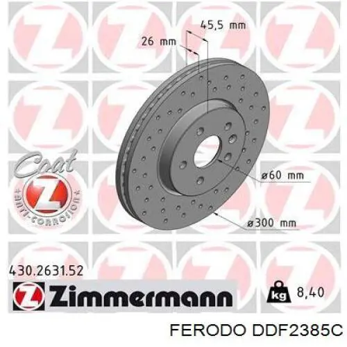 Передние тормозные диски DDF2385C Ferodo