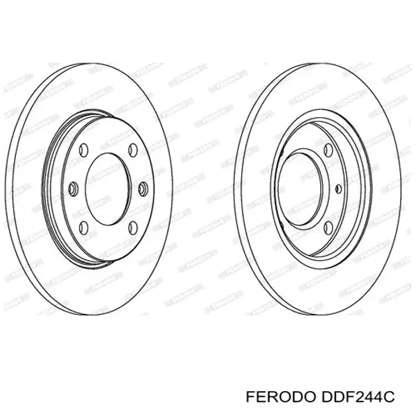 Disco de freno trasero DDF244C Ferodo