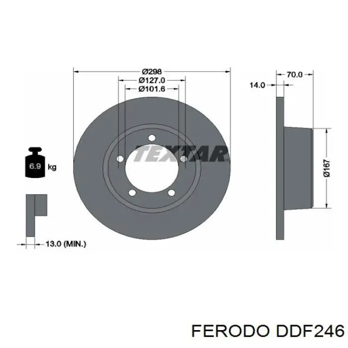 Передние тормозные диски DDF246 Ferodo