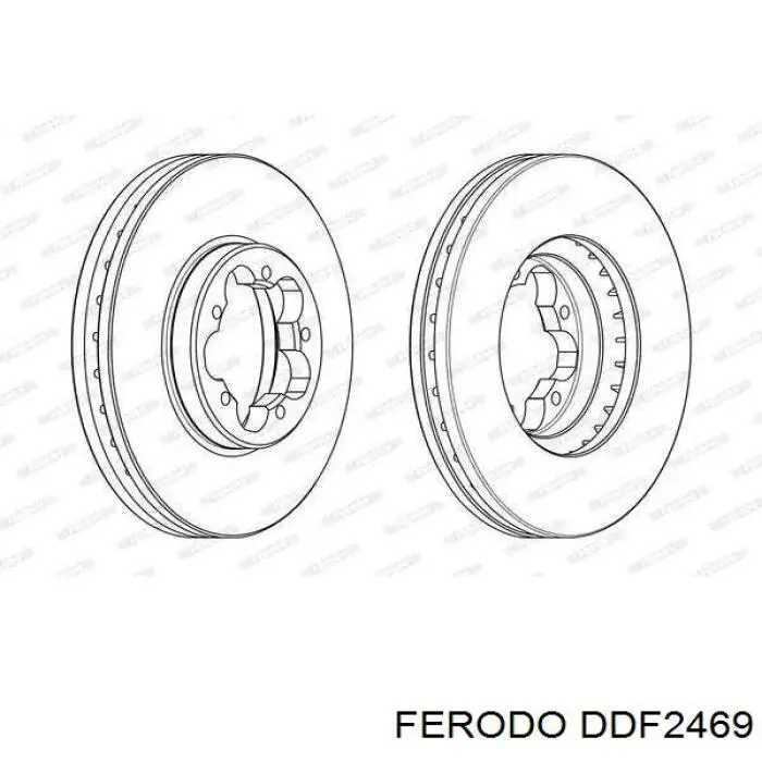 Передние тормозные диски DDF2469 Ferodo