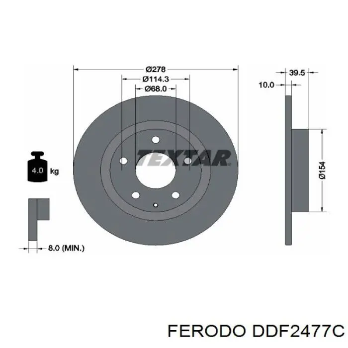 Тормозные диски DDF2477C Ferodo