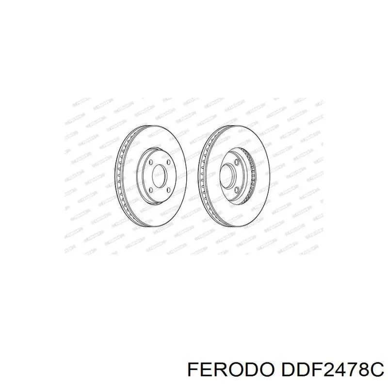 Передние тормозные диски DDF2478C Ferodo