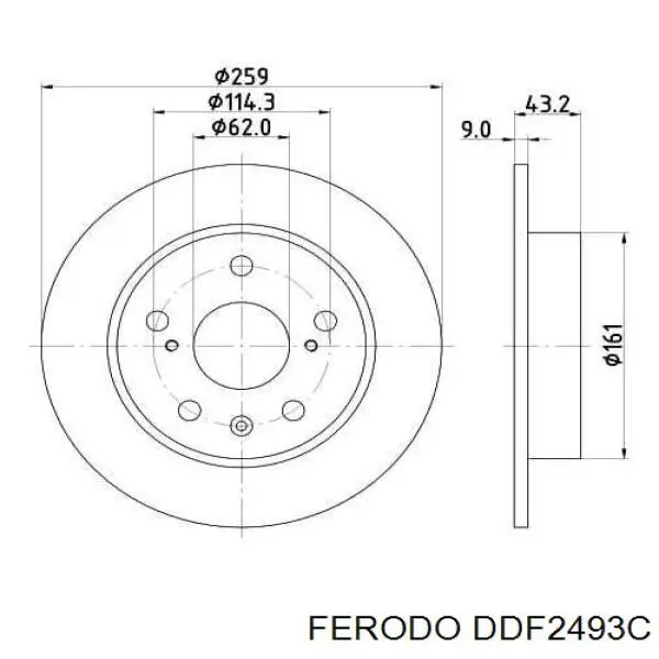 Купить DDF2493C Ferodo Диск тормозной задний