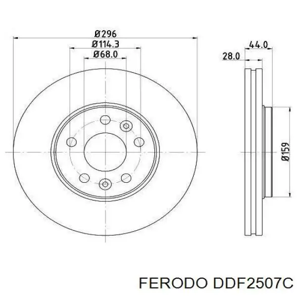 DDF2507C Ferodo тормозные диски