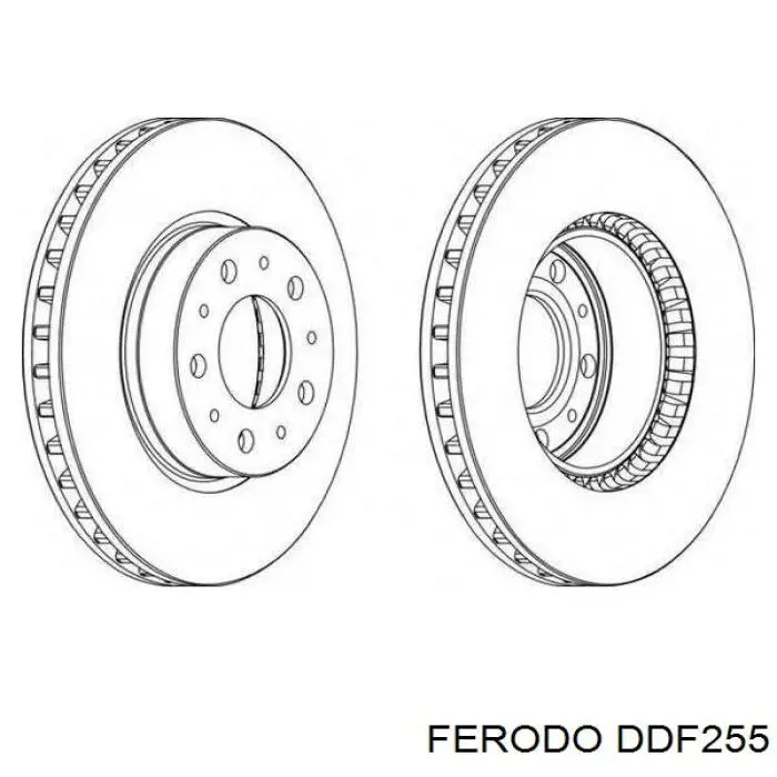 Передние тормозные диски DDF255 Ferodo