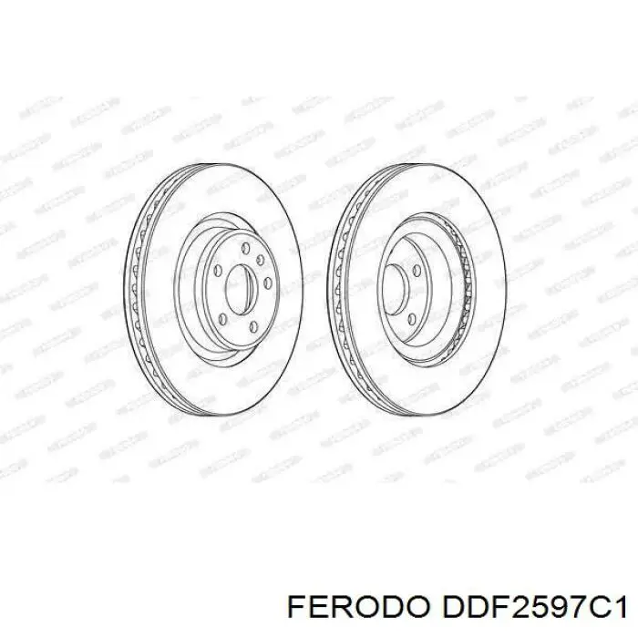 Передние тормозные диски DDF2597C1 Ferodo