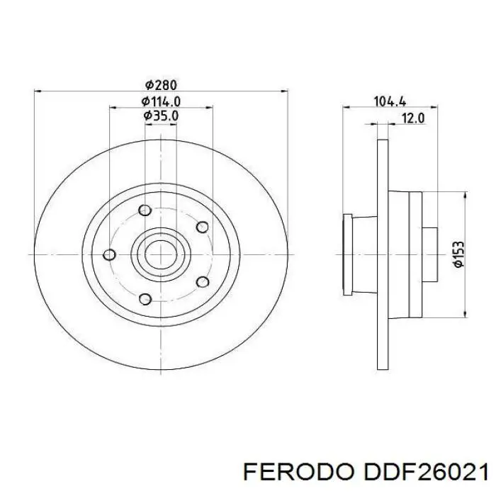 Задний тормозной диск Ferodo DDF26021 цена, от 119.31 USD