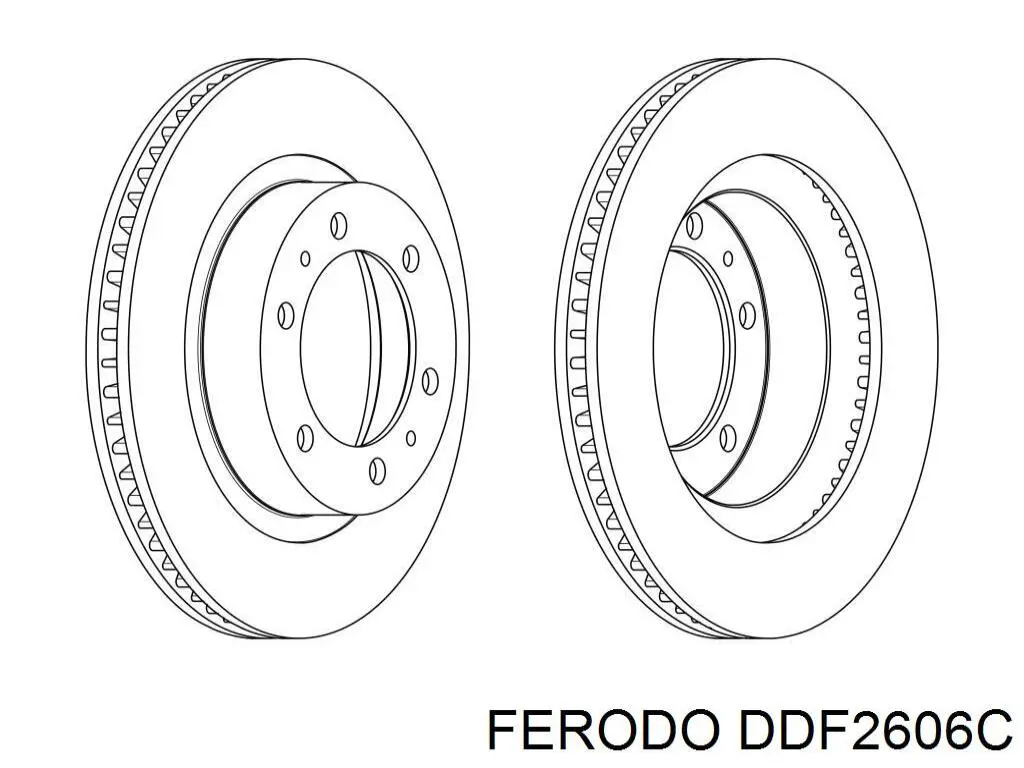 Передние тормозные диски DDF2606C Ferodo