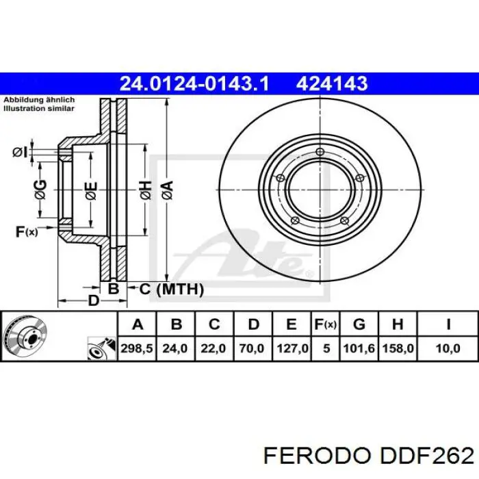 Тормоз дисковый передний Ferodo DDF262 цена, от 54.42 USD