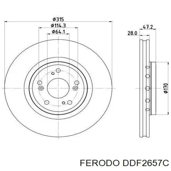 DDF2657C Ferodo тормозные диски