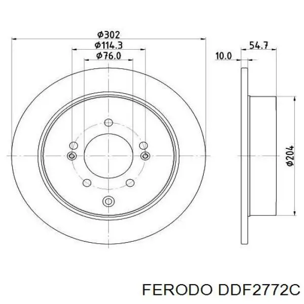 DDF2772C Ferodo тормозные диски