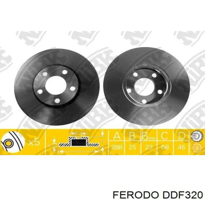 Тормоз дисковый передний Ferodo DDF320 цена, от 37.92 USD