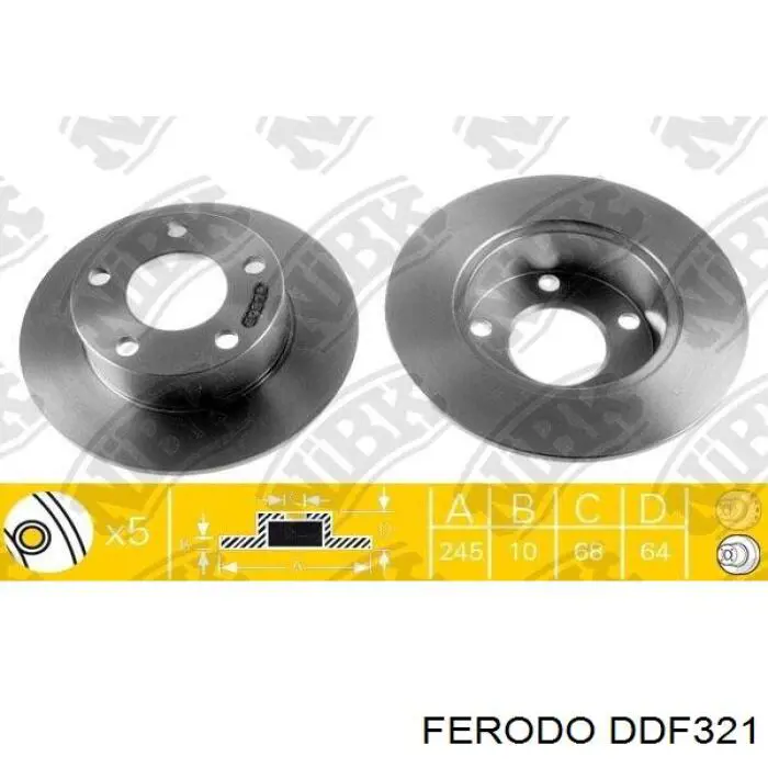 Задний дисковый тормоз Ferodo DDF321