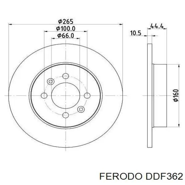 DDF362 Ferodo диск тормозной задний
